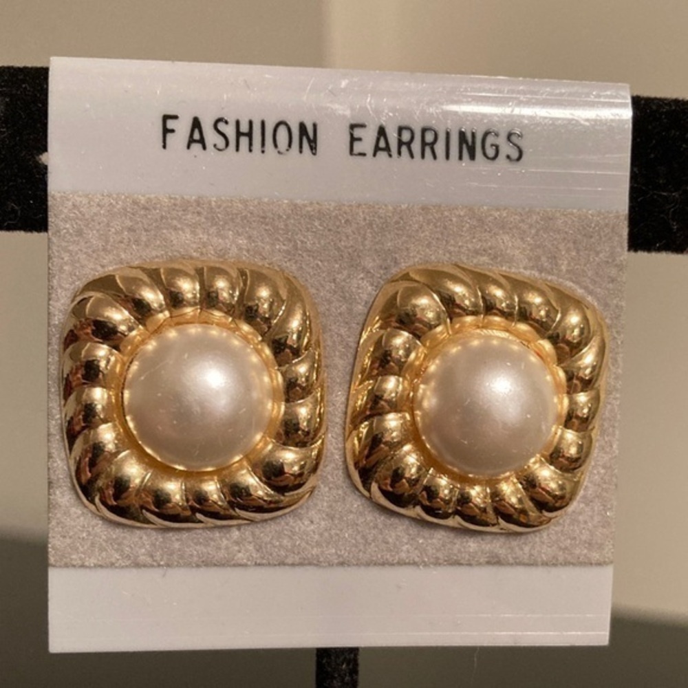 Gold and Pearl Fashion Earrings
